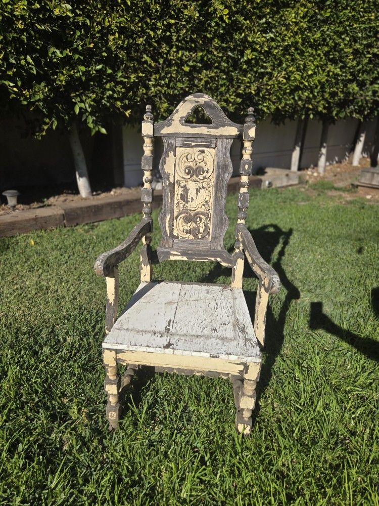 Carved Wood Armchair