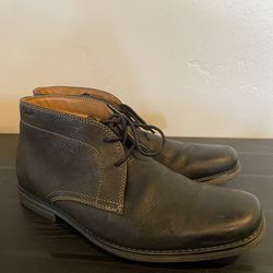 Men's Clarks-Holmby Top Designer Black Leather Boots