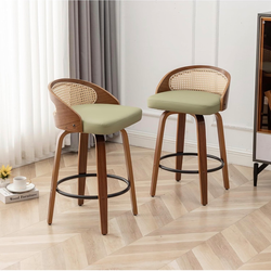 30 in Swivel Rattan Bar Stools Set of 2