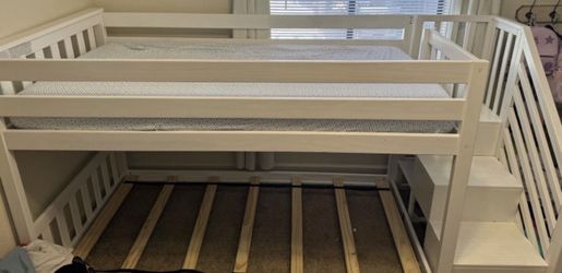 Twin Size Bunk Bed With Stairs