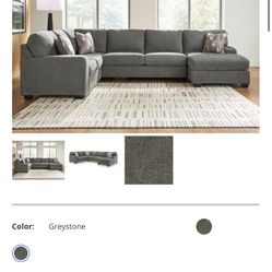 Ashley Furniture Sectional Couch with Chaise – Beige / Tan