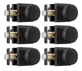 (Brand New in Box)  Haidms Oil Rubbed Bronze Door Knobs Interior Passage, Heary Duty Vintage Oil Rubbed Bronze Door Knobs for Passage, Bedroom Square 