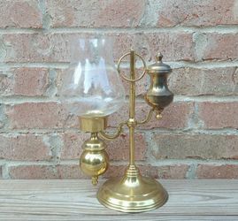 Vintage Solid Brass Candlestick Lamp