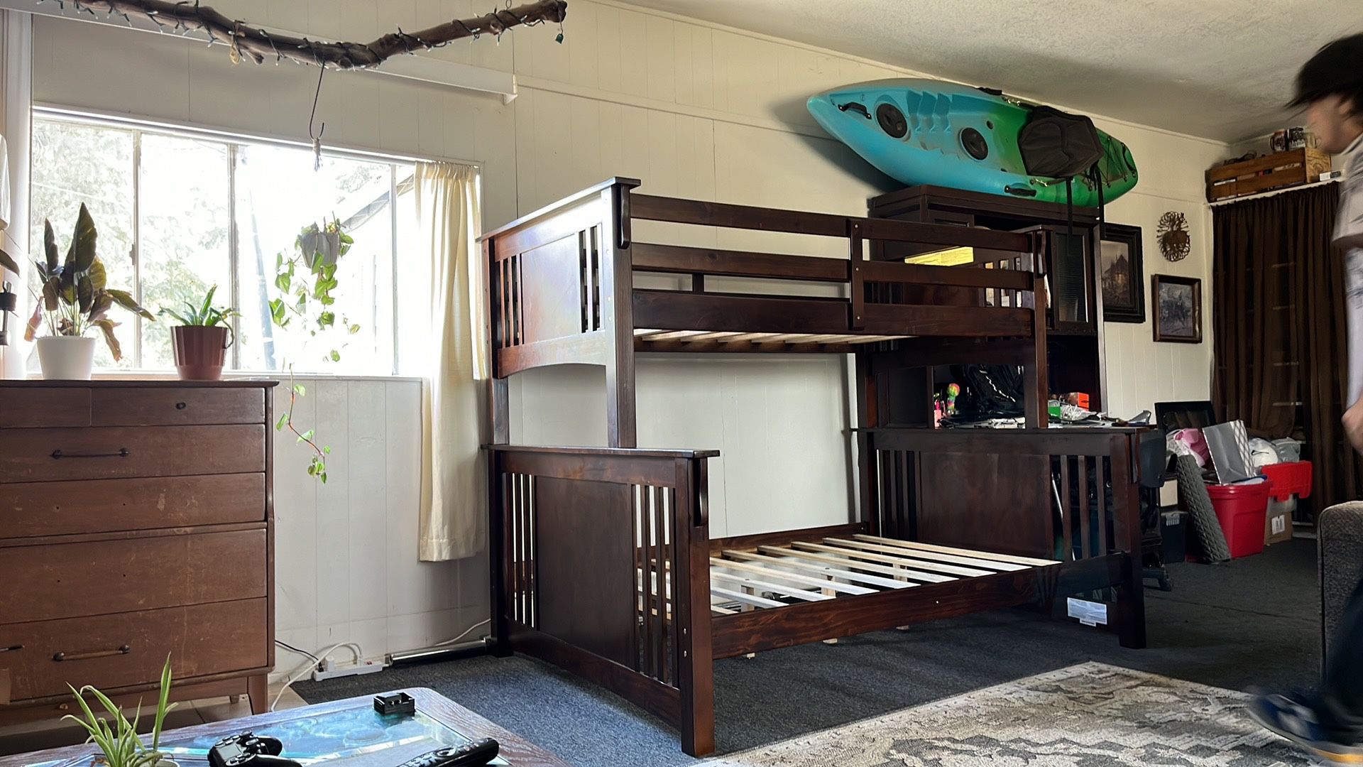 Dark Wood Colored Bunk Bed