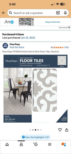 Floor Pops Peel And Stick Tiles