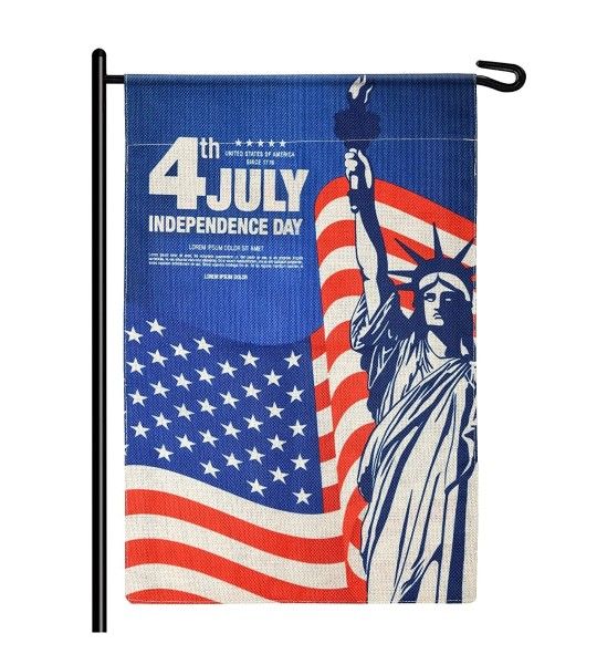 4th of July Garden Flags 12x18 Double Sided, Independence Day Welcome Garden Flag, Gnome Small Burlap Yard Flag Outdoor Decoration for Fourth of July