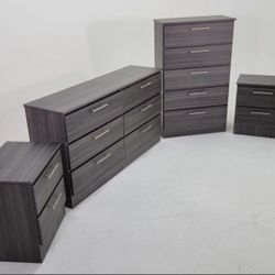 New Dresser , Chest And 2 Nightstands - Nueva Cómoda, Gavetero Y 2 Mesitas De Noche 
