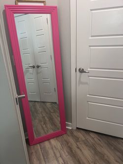 Full-Length Floor Mirror Pink Frame