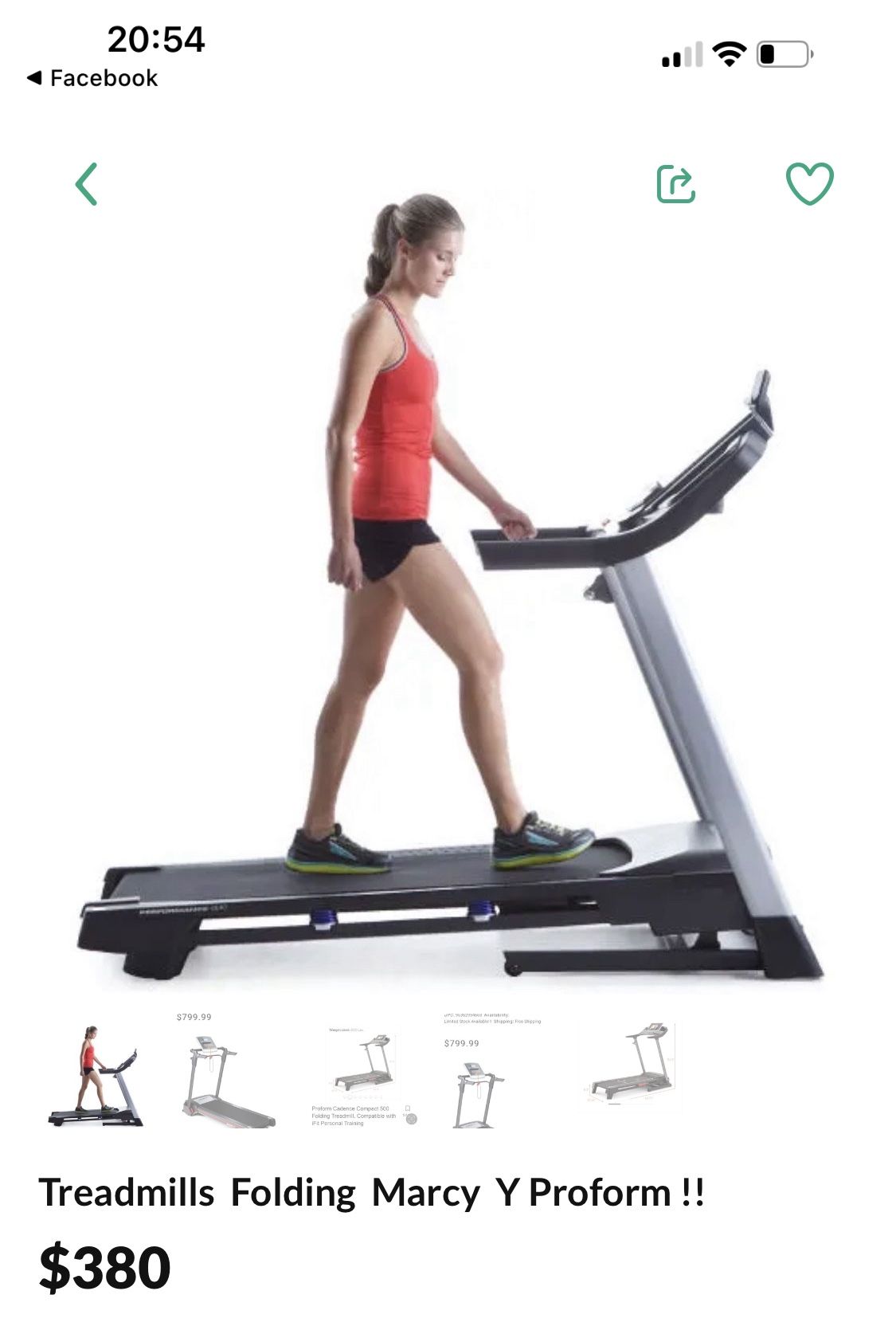 ProForm Cadence Compact 500 Folding Treadmill, Compatible with iFIT Personal