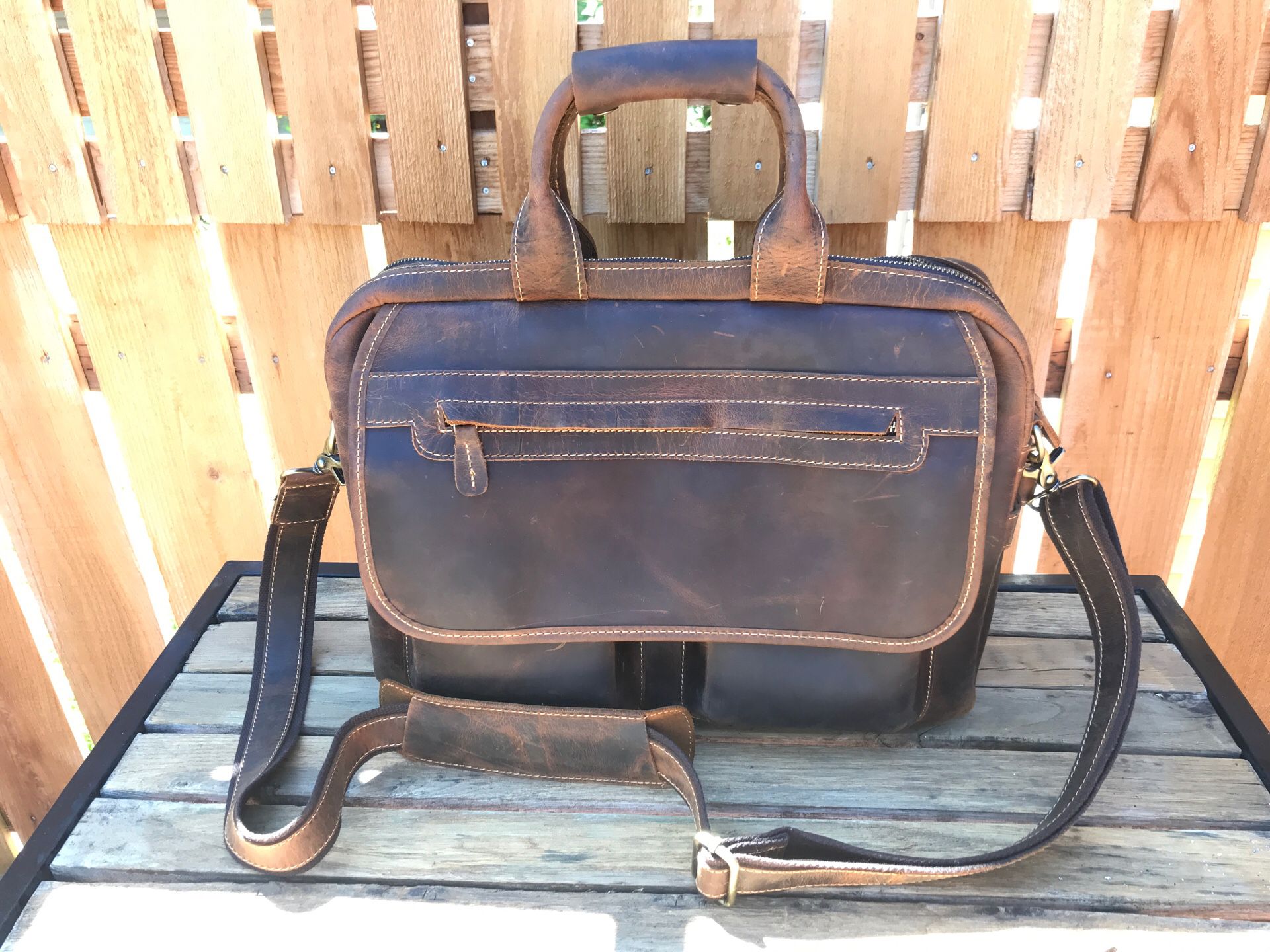 KATTEE Leather Briefcase Laptop/Messenger Bag