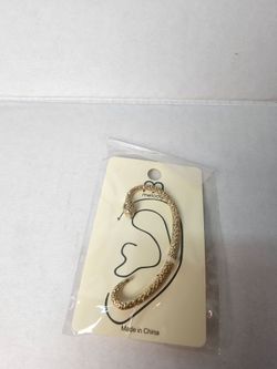 NEW Snake Single Gold Textured Left Ear Cuff - Single Piece
