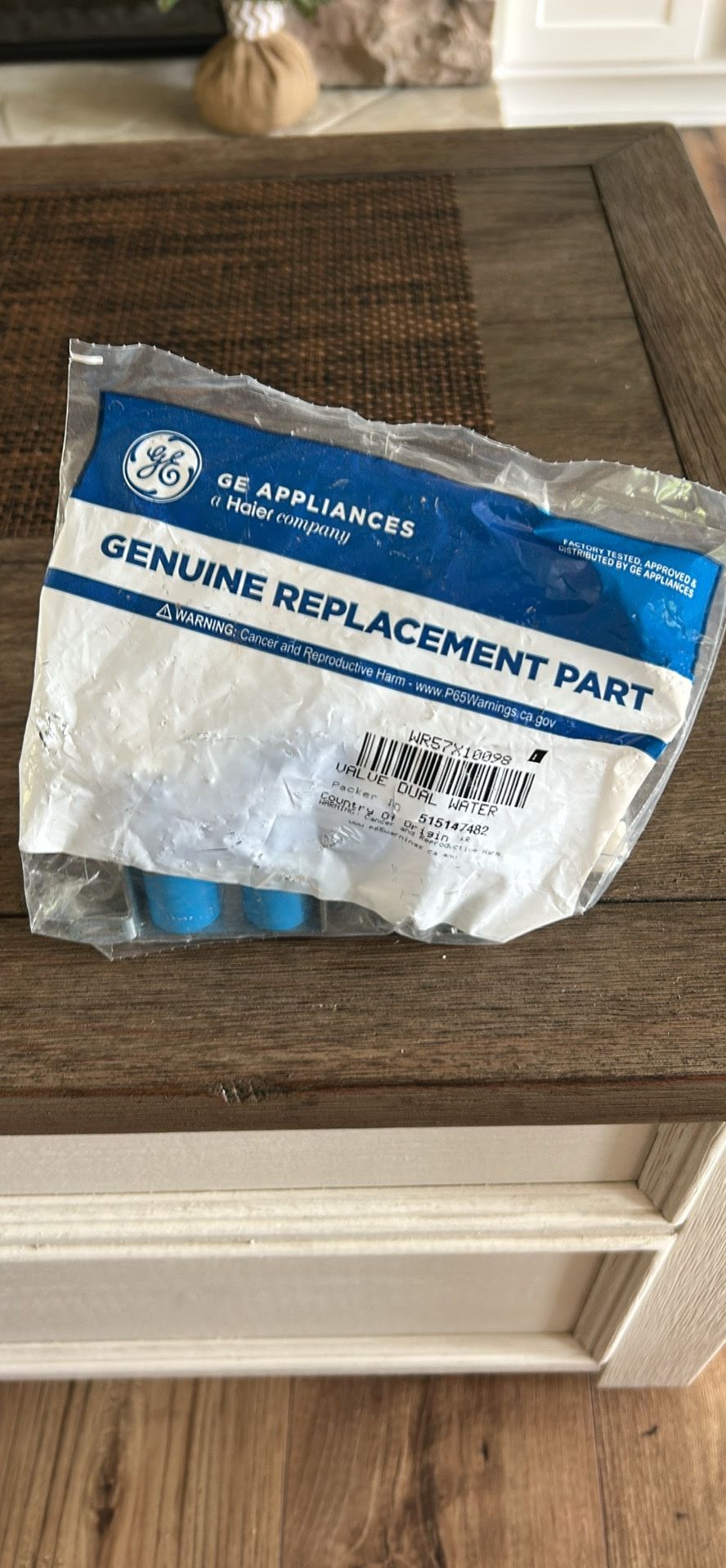 GE Refrigerator Dual Water Inlet Valve Model# WR57X10098