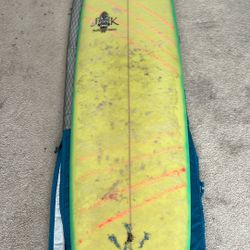 J&K 7'6 Fiberglass Surfboard