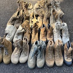 Lot of Military Surplus Combat Boots, Men’s Size 10.5