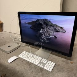 Mac Mini A1347, 27” Thunderbolt Monitor, Mouse, and Keyboard