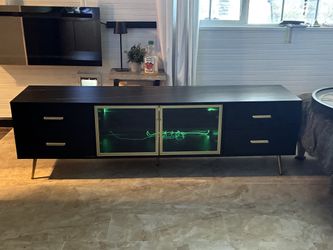 70” led lights tv console unit