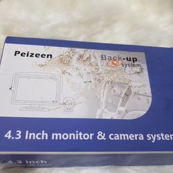 Peizeen Backup Camera Wire 4.3 inch Screen with 8 LED Lights Rear View Camera IPK69 Waterproof Night Vision Reversing System, for Within 26FT Cars, RV