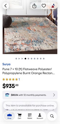Brand new Surya area rug