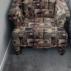 Accent Armchair – Bold Geometric Upholstered Lounge Chair