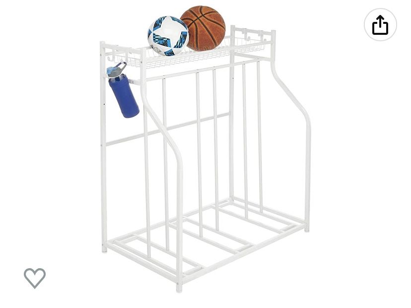 mDesign Free Standing Metal Bike Rack With Storage Shelf