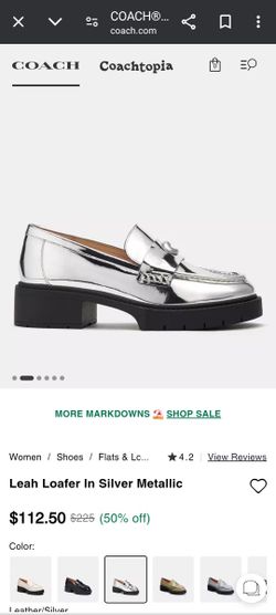 coach leah metallic loafer