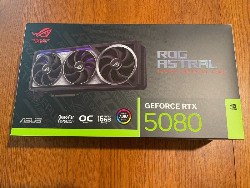 ASUS ROG Astral GeForce RTXâ„¢ 5080 OC Edition Gaming 16GB GDDR7.