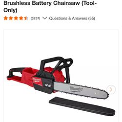 Milwaukee M18 FUEL 16 in. 18V Lithium-Ion Brushless Battery Chainsaw (Tool-Only)