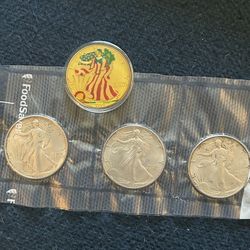4 American Silver Eagles .999