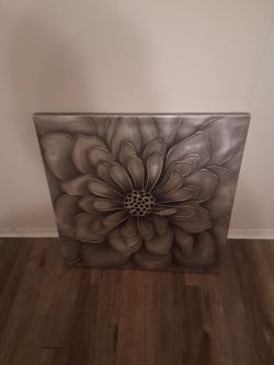 Silver flower wall art
