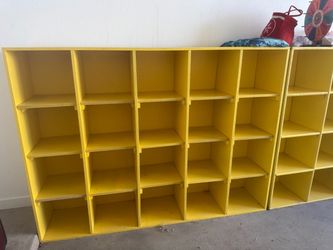 Yellow cubbies - 3 separate cabinets