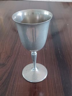 Pewter goblet 6 1/4 inches high by 3 1/2 inches diameter at the top hand made