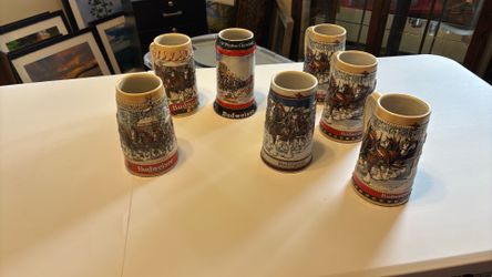 Budweiser steins 22.00 ea or all 7 for 130