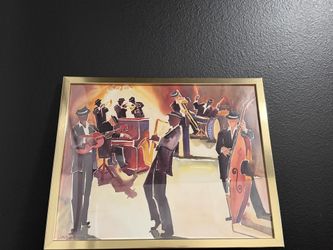 Deborah Hoover: Jazz Print In Gold Frame