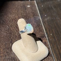 5 Carat Australian Opal Ring - Size 5.5 - 925 Sterling Silver