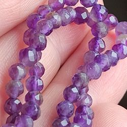 20pcs. 4mm Natural African Amethyst Round Faceted Polished Pre-Drilled Beads 