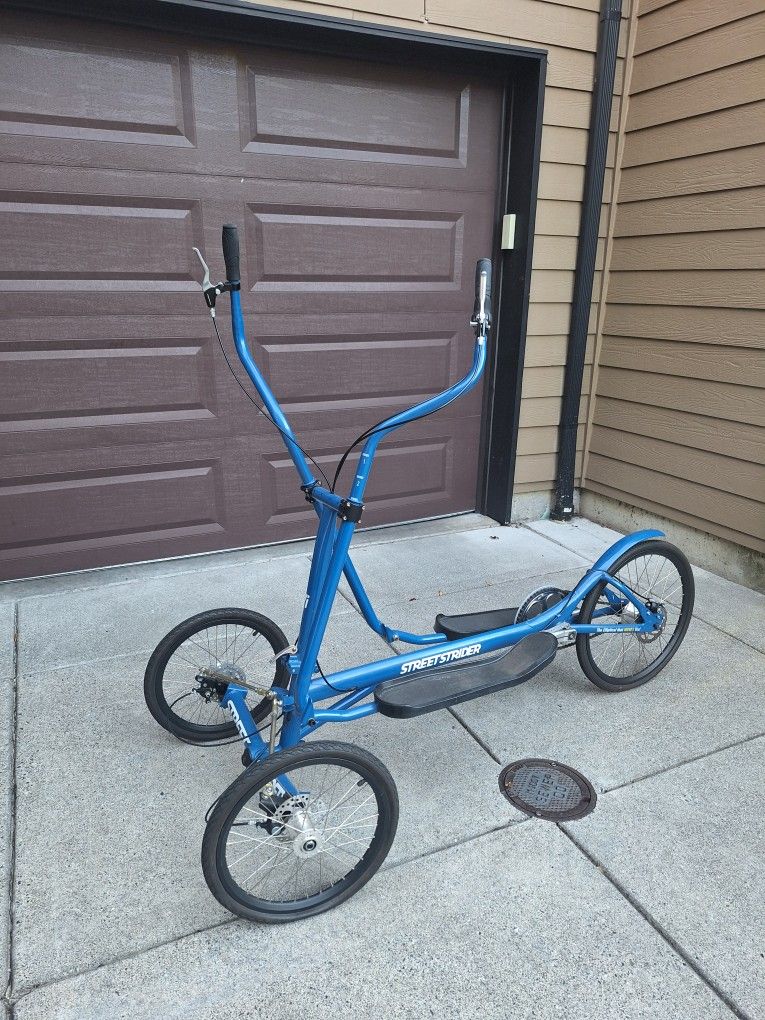 Street Strider Elliptical Glidder Bike With Indoor Stand