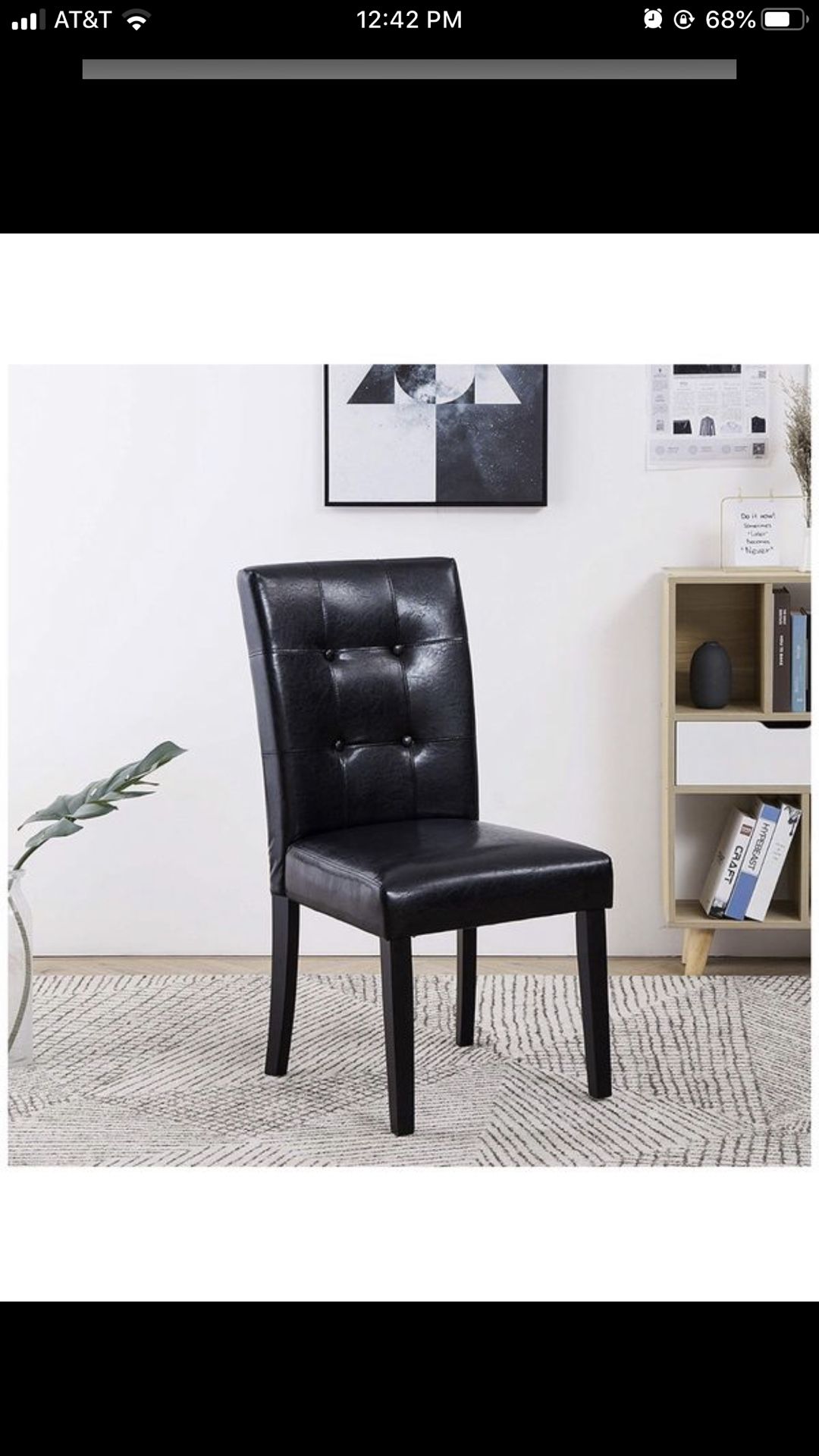 Dining Room Chairs Side Solid Wood Tufted Upholstered Padded, Black