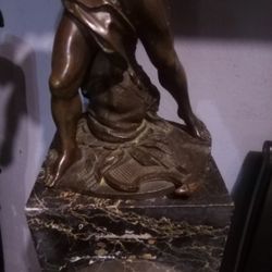 Antique Bronze King David Sculpture 