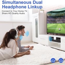Premium Bluetooth 5.4 Transmitter, Airplane Wireless Adapter, Supports 2 AirPods/Headphones, Bluetooth Transmitter for TV, Airplane, Gym, with aptX Ad