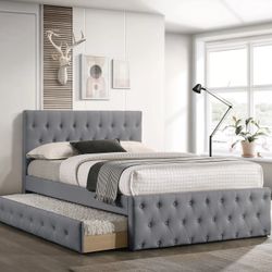 Bed Frame Full Size With Trundle Twin And Mattresses Include 