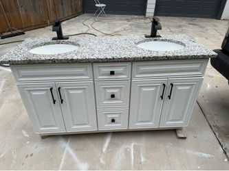 63” 1/4 Long Double Sink Unit