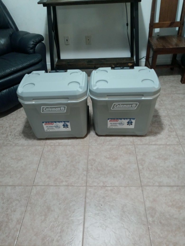 Large Coleman Brand New Rolling Cooler