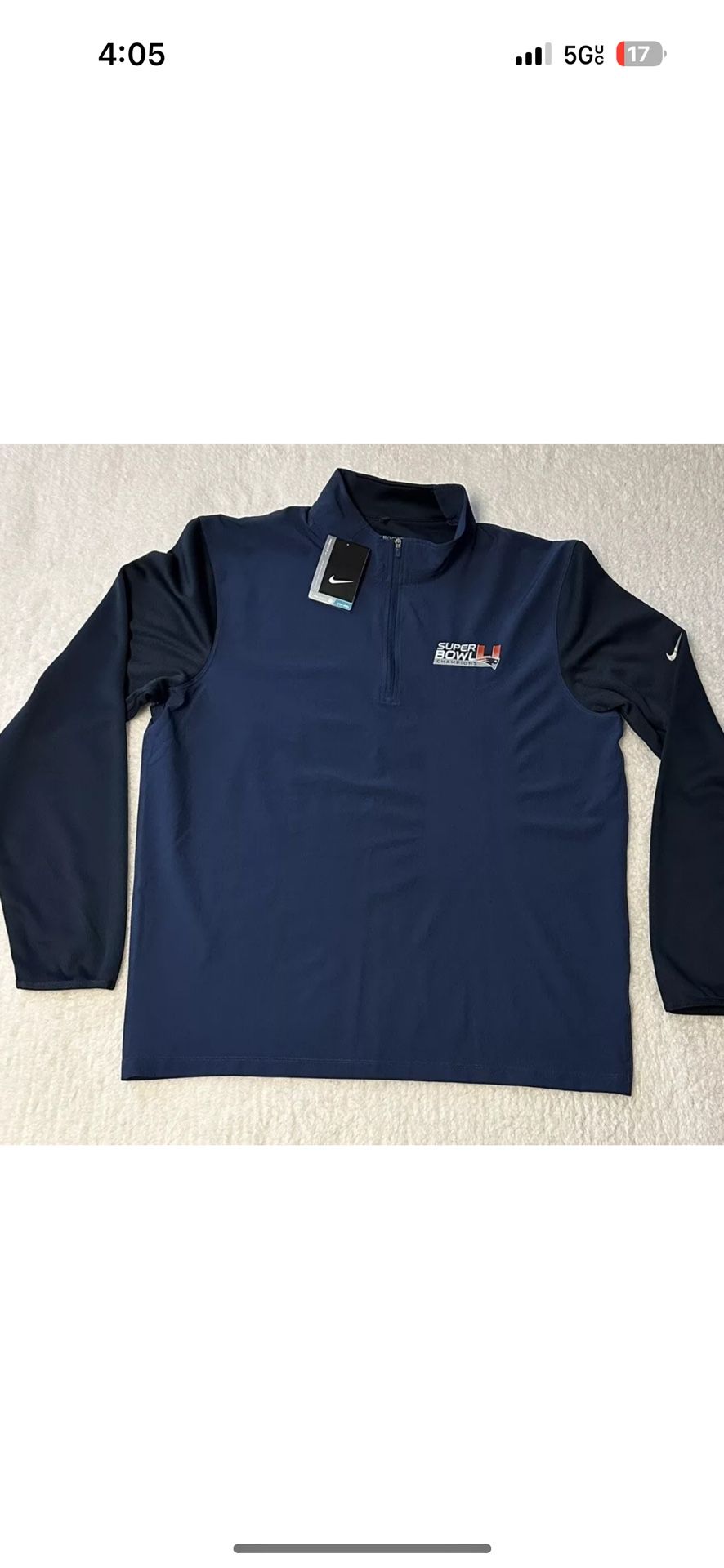 New England Patriots NFL Superbowl LI Champions Nike Golf Pullover Mens Sz Large