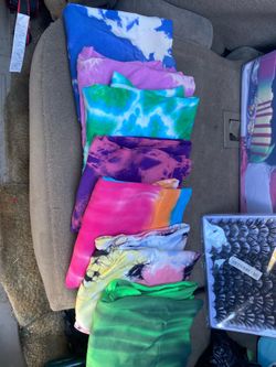 Tie-dye tights and eyelashes for Sale