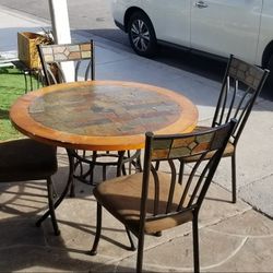 Slate table w 4 chairs 