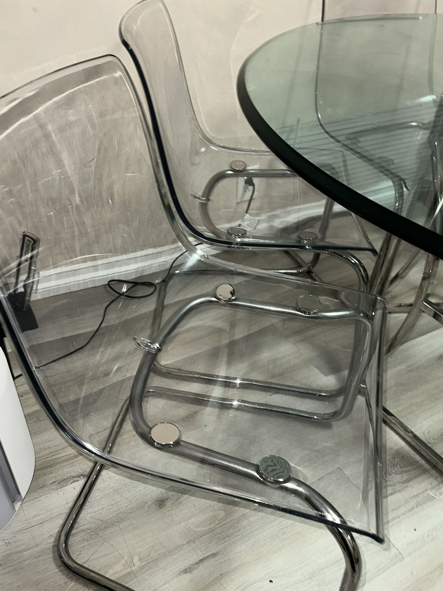 IKEA TOBIAS Chair, clear/chrome plated
