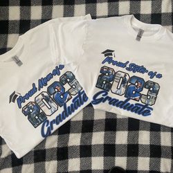 Houston Custom T-shirts Proud Family of a 2023 with Graduation photos blue black and white 