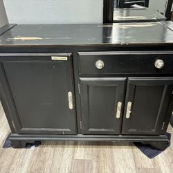 Black Distressed Wood Cabinet  50 Or Best Offer