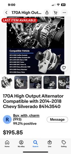 GMC/Chevy 14-20’ Roughly New Alternator. See Photos !