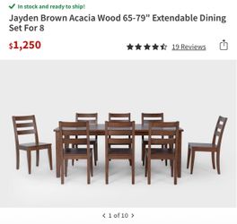 Dining room table + 8 chairs